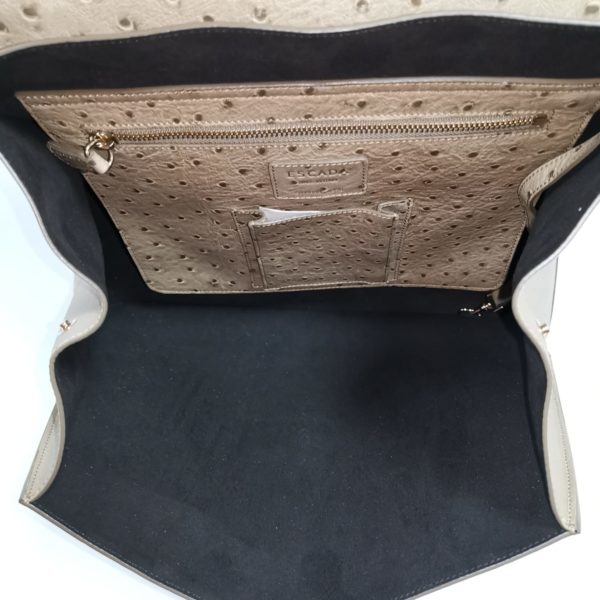 Escada Leather Bag Ostrich Sand Color